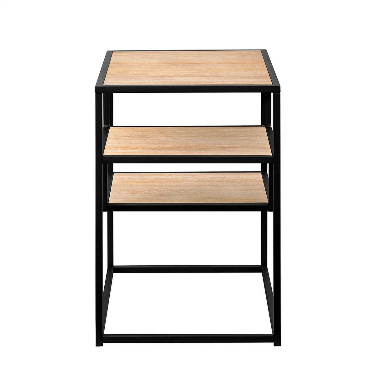 16" Metal and Wood Side Table H4309