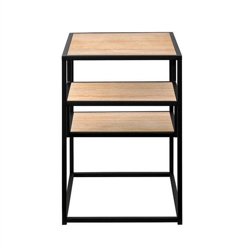 16" Metal and Wood Side Table H4309