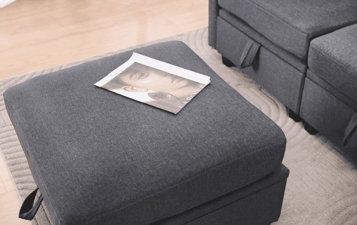 Dark Gray L-Shaped Sectional Sofa with Chaise B98473