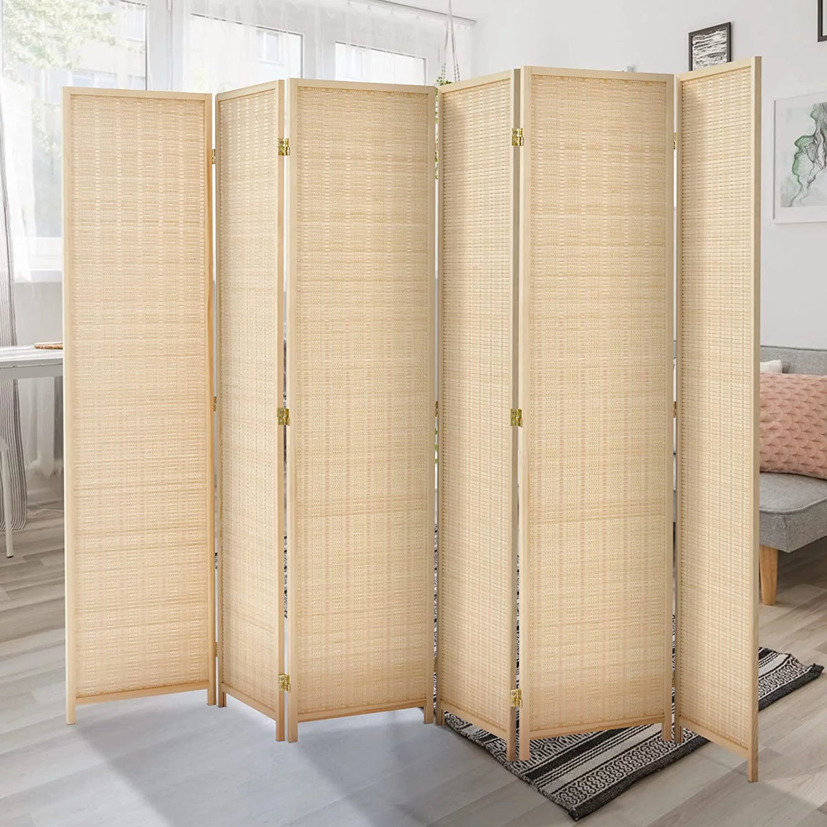 6 Panel 6ft Bamboo Room Dividers B135