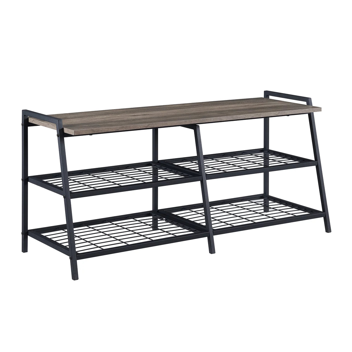 3-Tier Metal MDF Wood Shoe Rack T283815