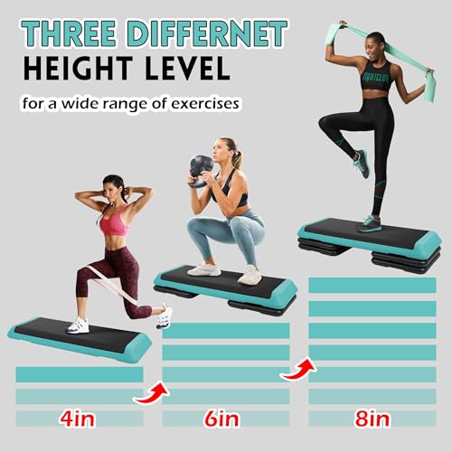 Adjustable Step Aerobic Platform with 4 Risers M1149