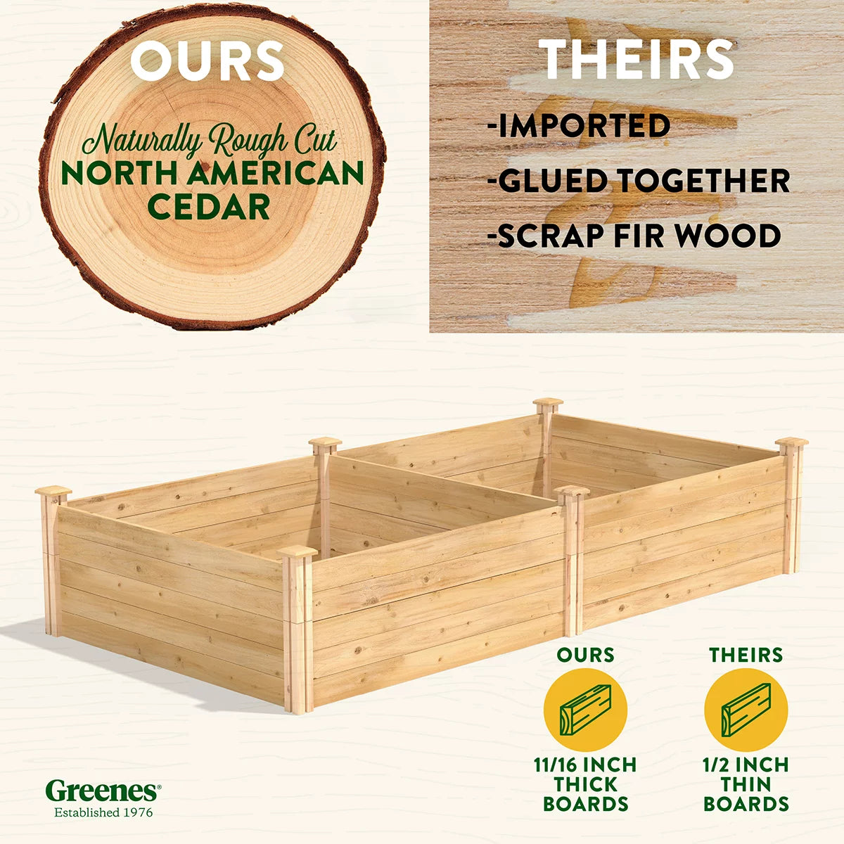 48" x 96" x 17.5" Cedar Raised Garden Bed M393663