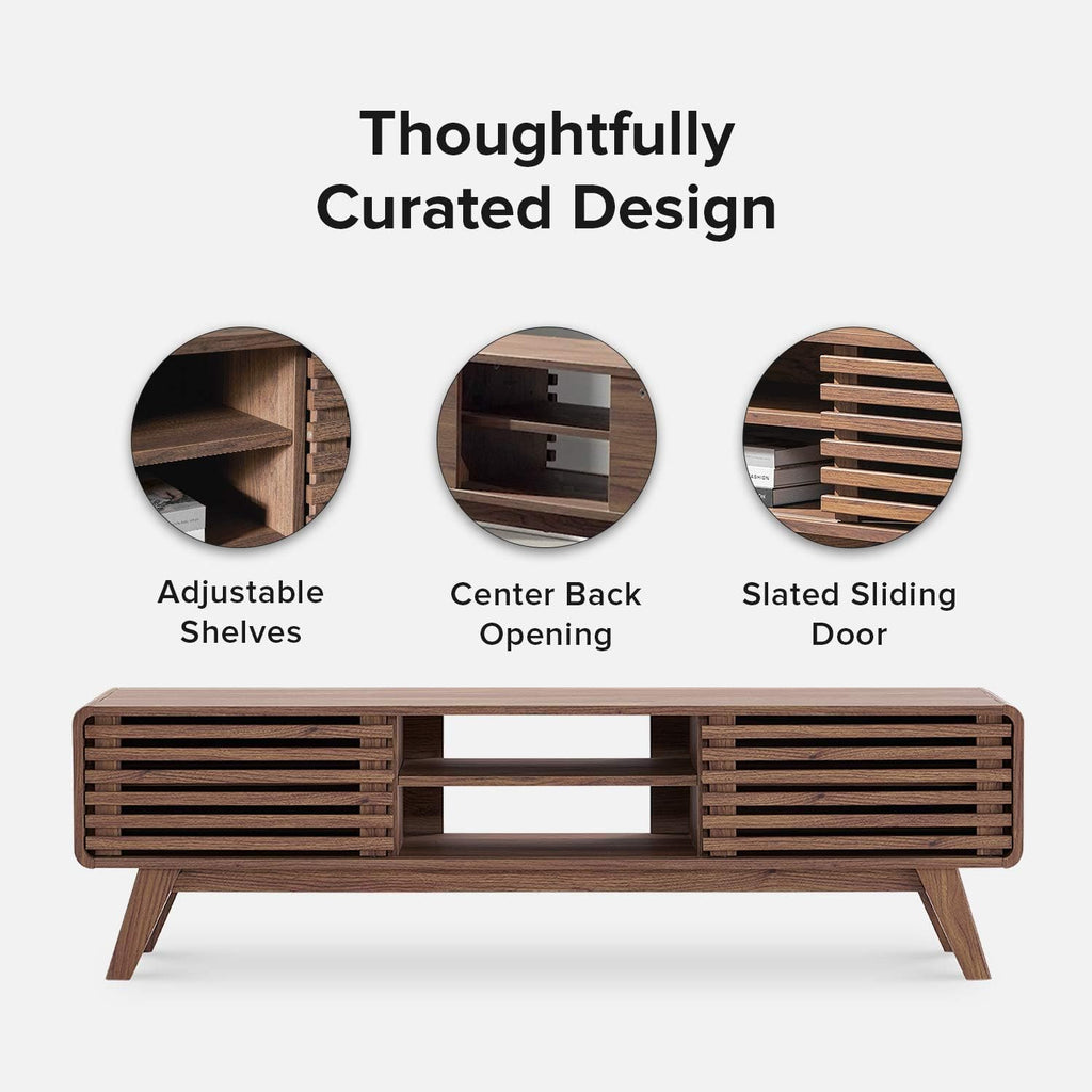 59 Scandinavian TV Stand with Slatted Door R499