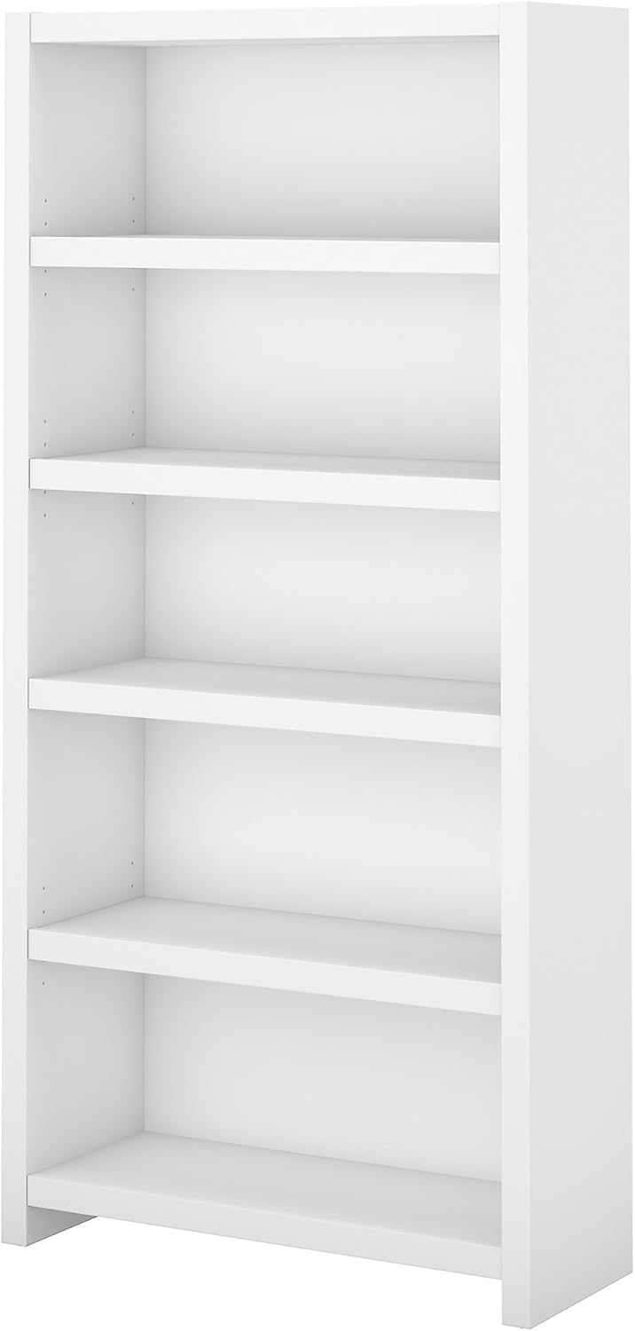 5 Shelf Pure White Bookcase C8461