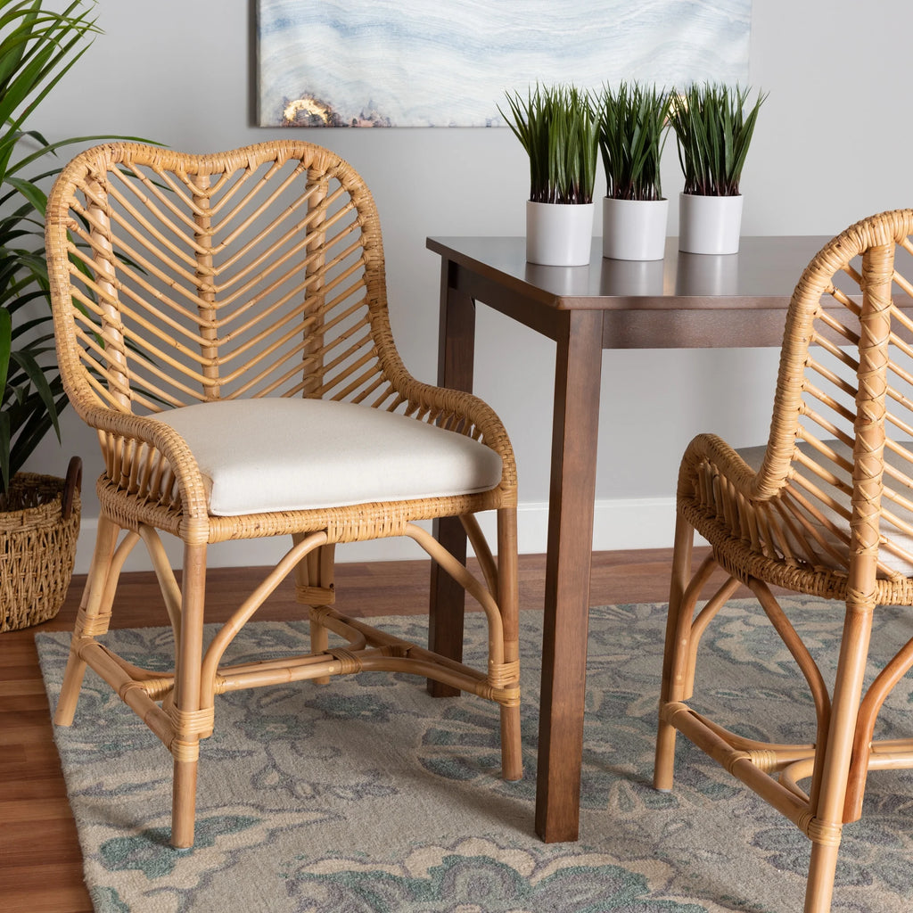 Natural Brown Rattan Dining Chair Q812926