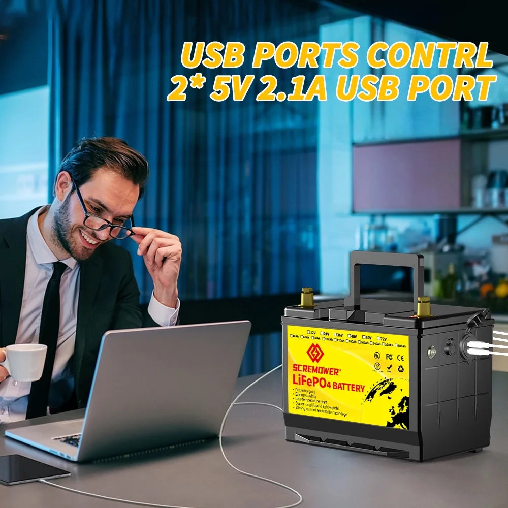 12V 80AH LiFePO4 Lithium Battery with 100A BMS N1725