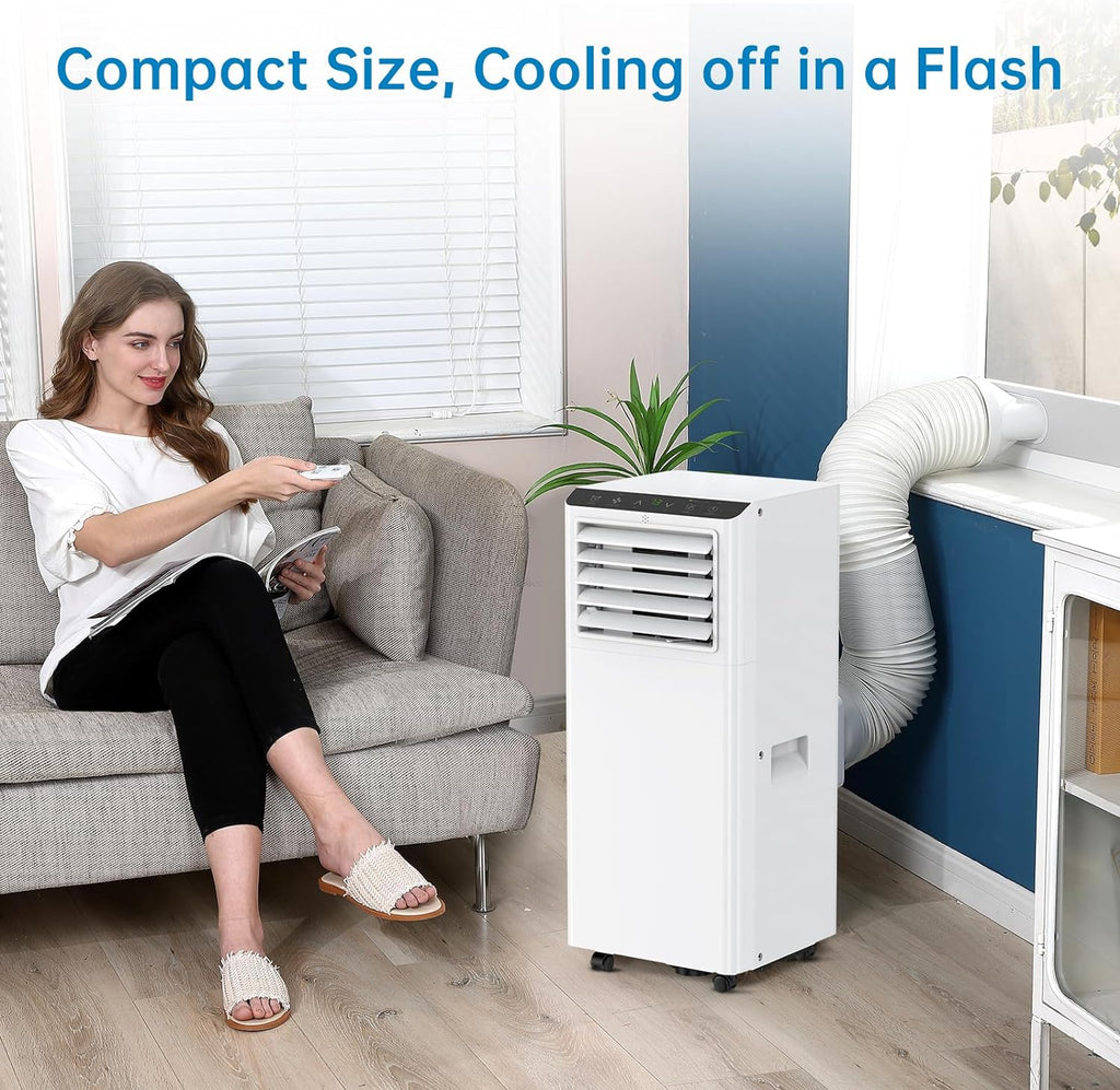 Portable 8000 Btus 3-in-1 Air Conditioner with Exhaust Hose & Window Kit O9628