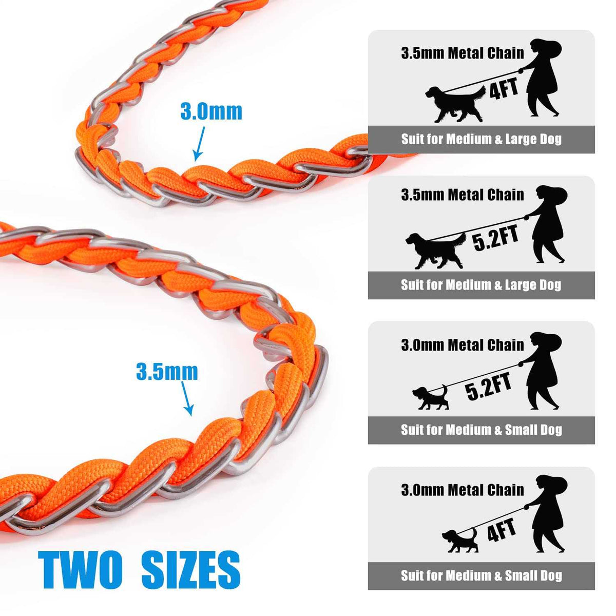 Chew Proof Metal Chain Dog Leash E3029