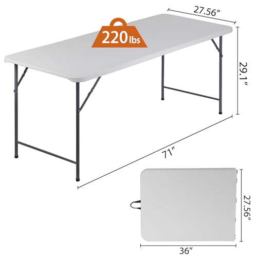 3 ft Adjustable Portable Plastic Folding Table Q242218