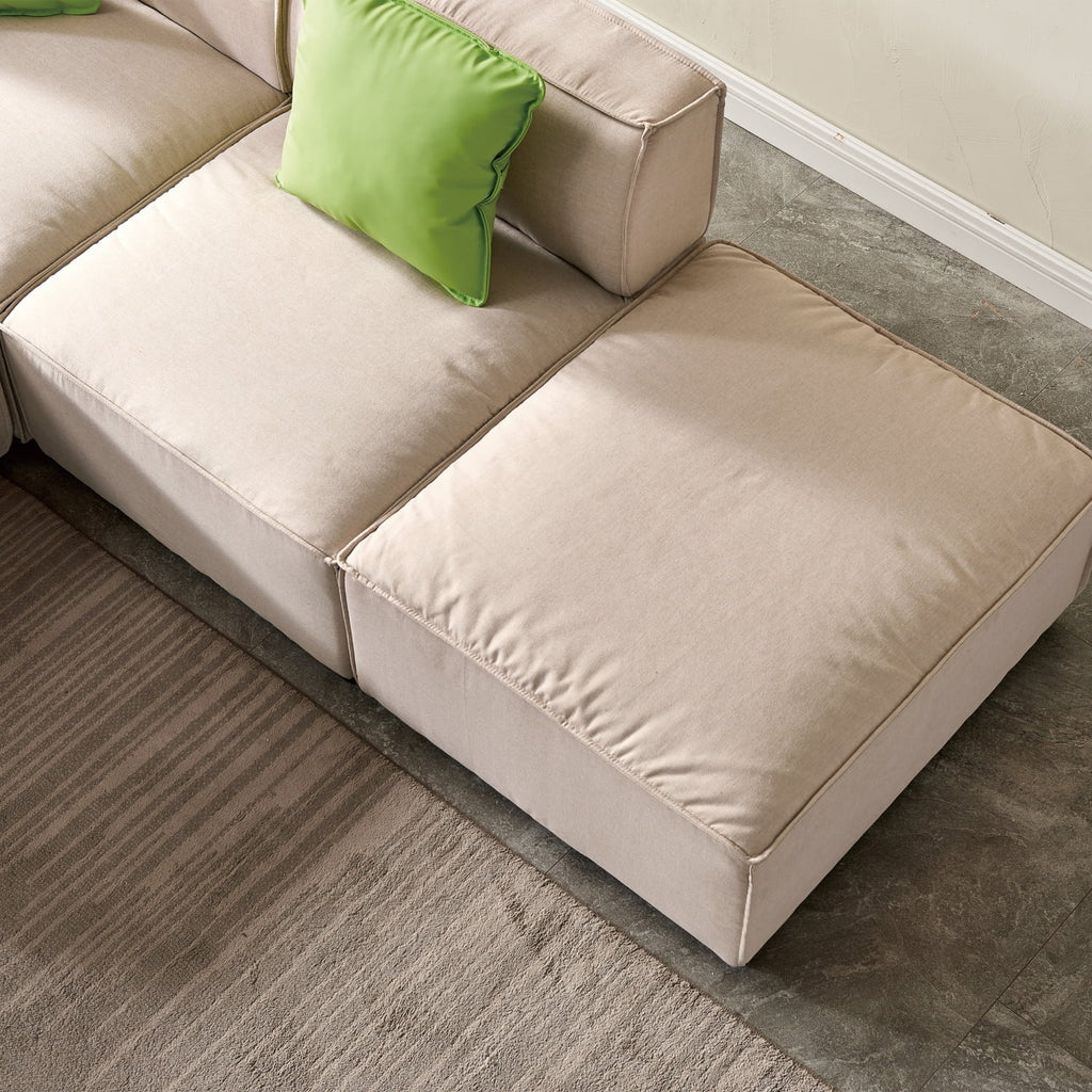 Beige 4 Seat Modular Fabric Sofa I564