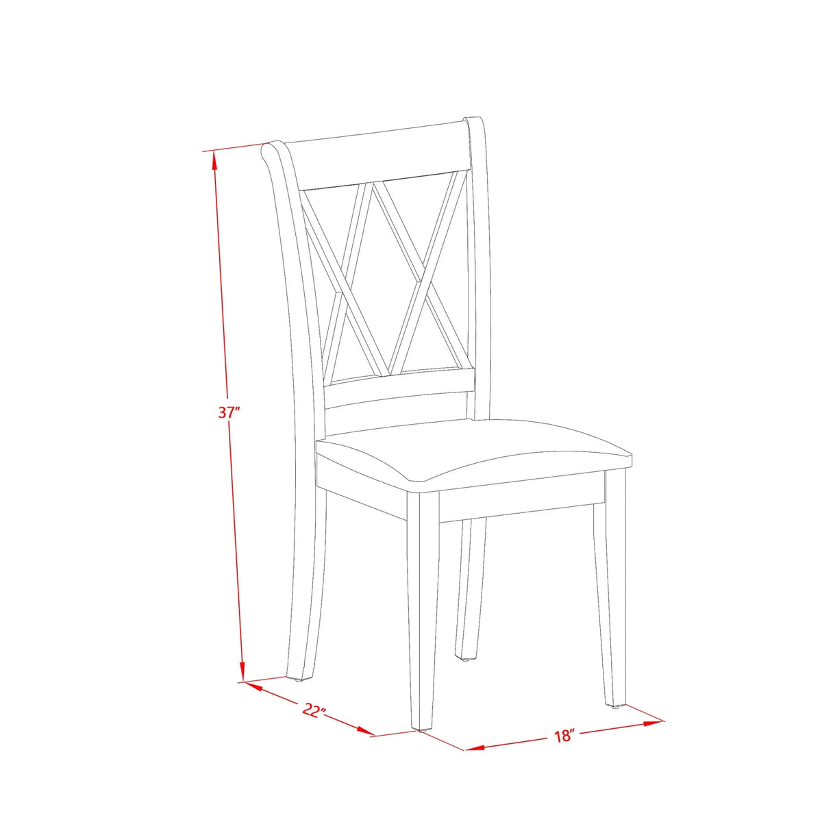 5 Piece Wood Dining Set X67234