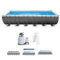 24' x 12' x 52 Rectangular Frame Swimming Pool with Pump O248