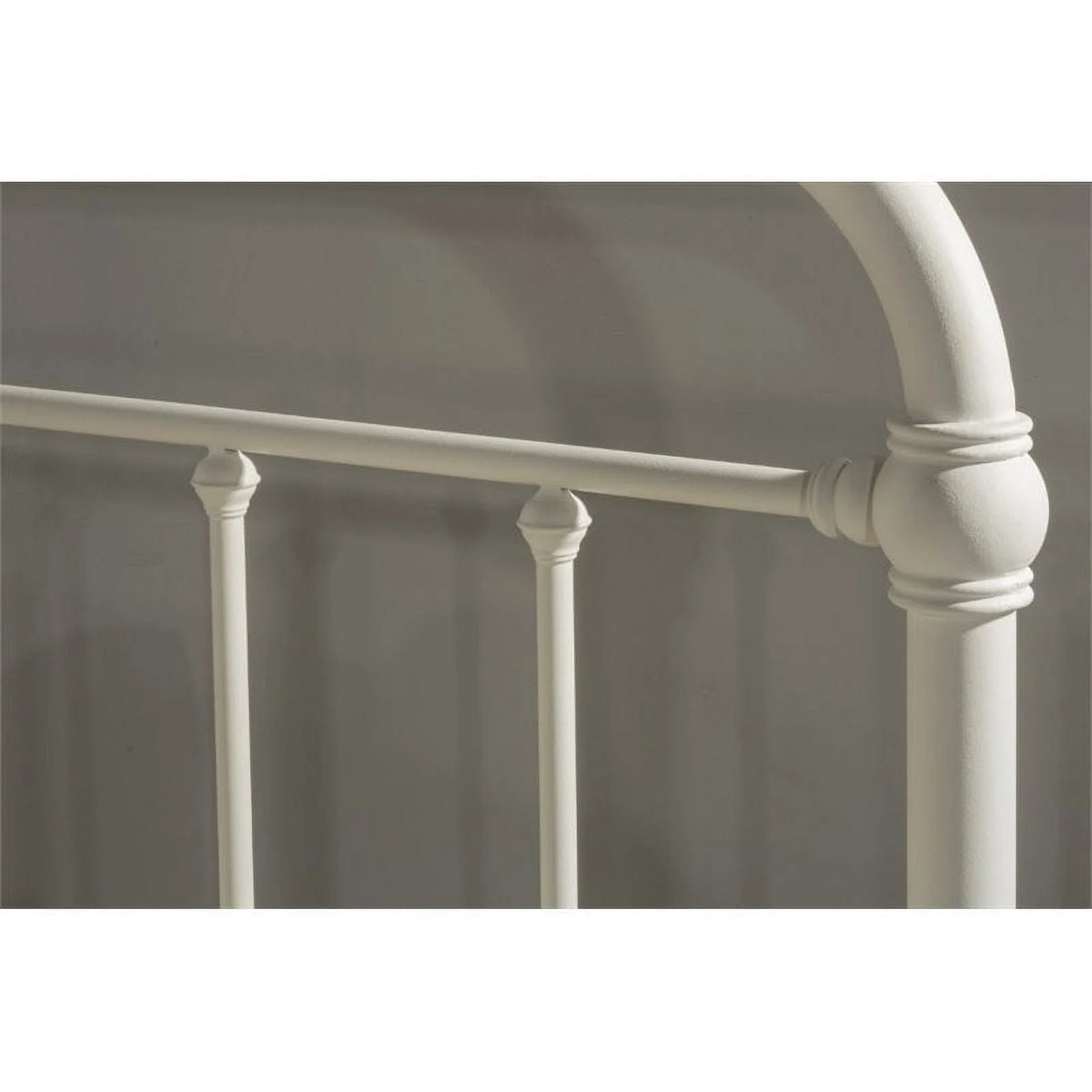 White Full Metal Spindle Panel Bed Z418