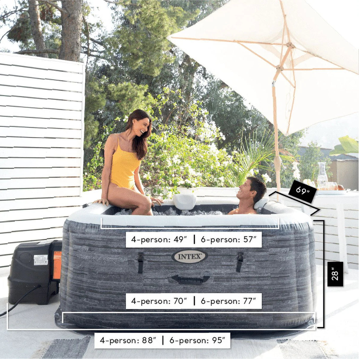 Inflatable Square Jet Spa Hot Tub Z58800