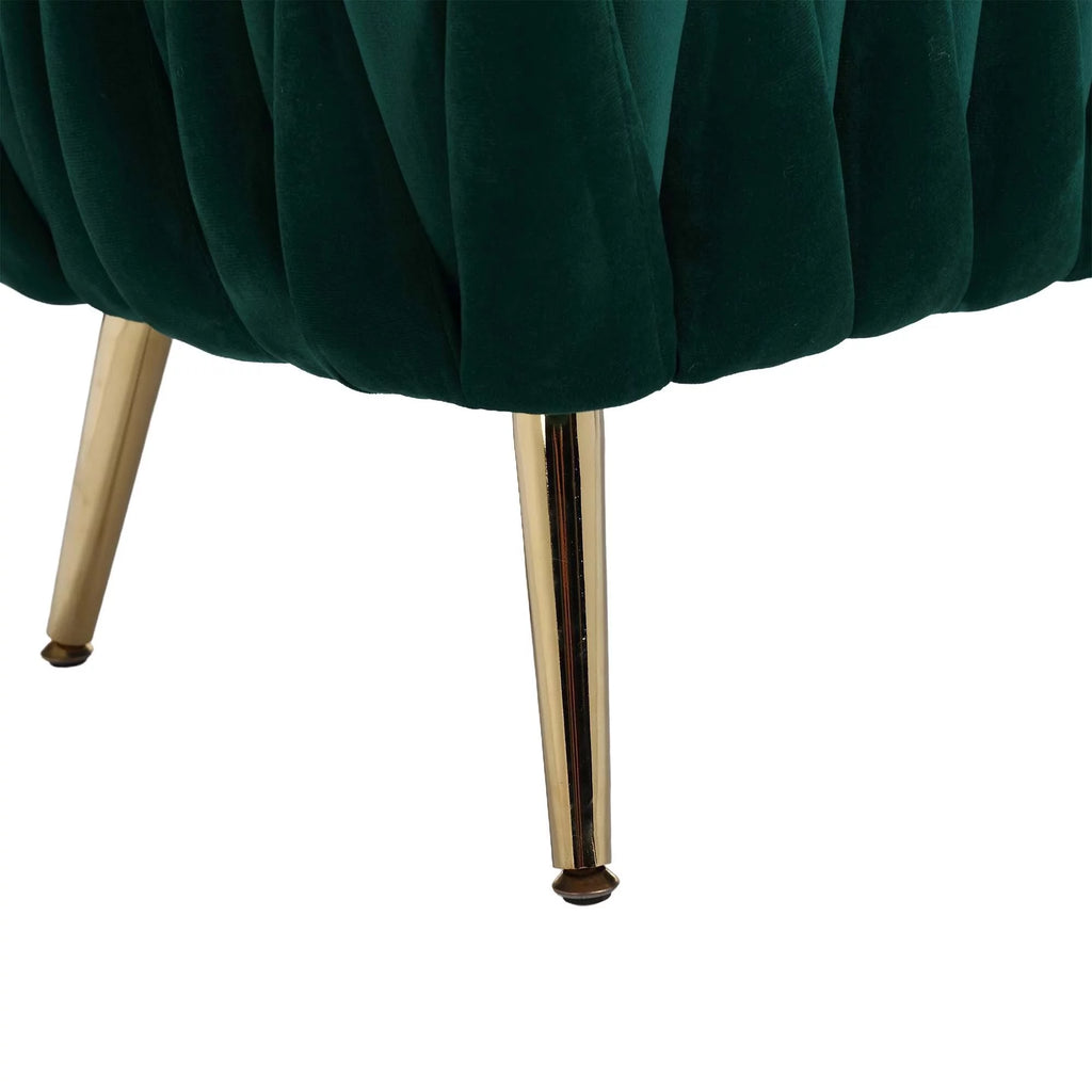 Green Velvet Storage Ottoman Bench with Handles G466546