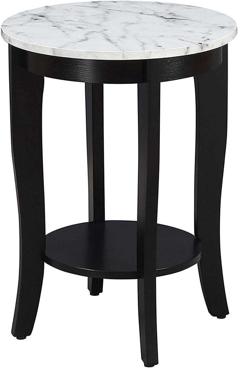 White Round End Table H4455