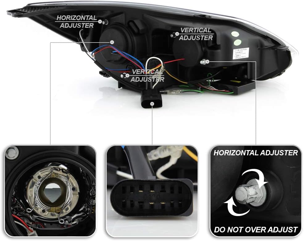 Black Projector Headlights Pair Left+Right Q5549