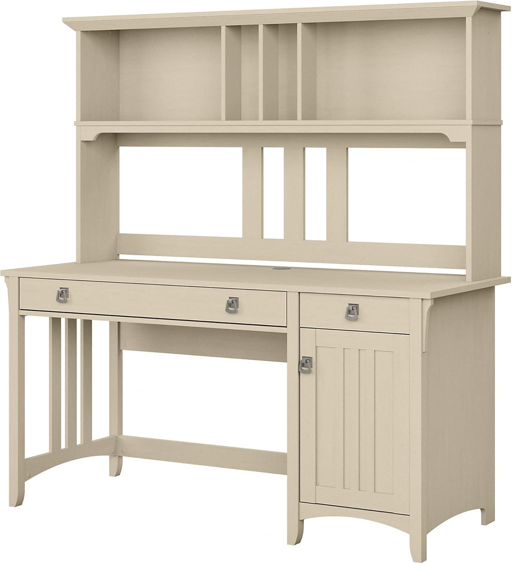 Computer Desk with Hutch, 60W, Cape Cod Gray S472