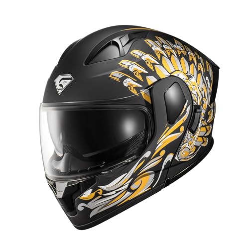 Motorcycle Dual Visor Flip up Modular Full Face Helmet L697000