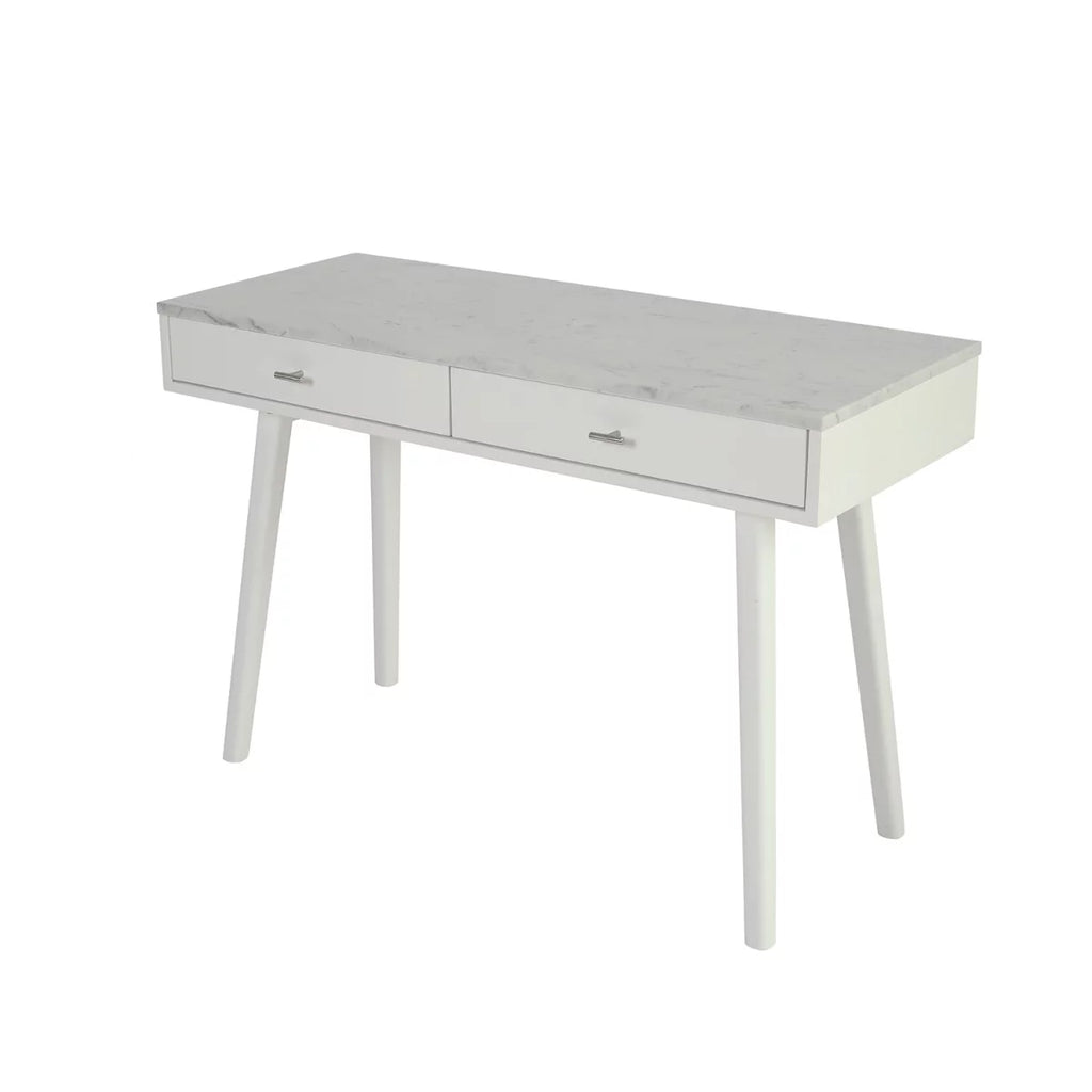 White Rectangular Marble Top Writing Desk G221053
