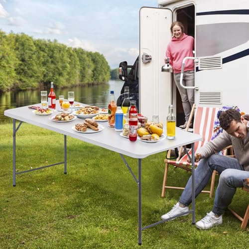 3 ft Adjustable Portable Plastic Folding Table Q242218