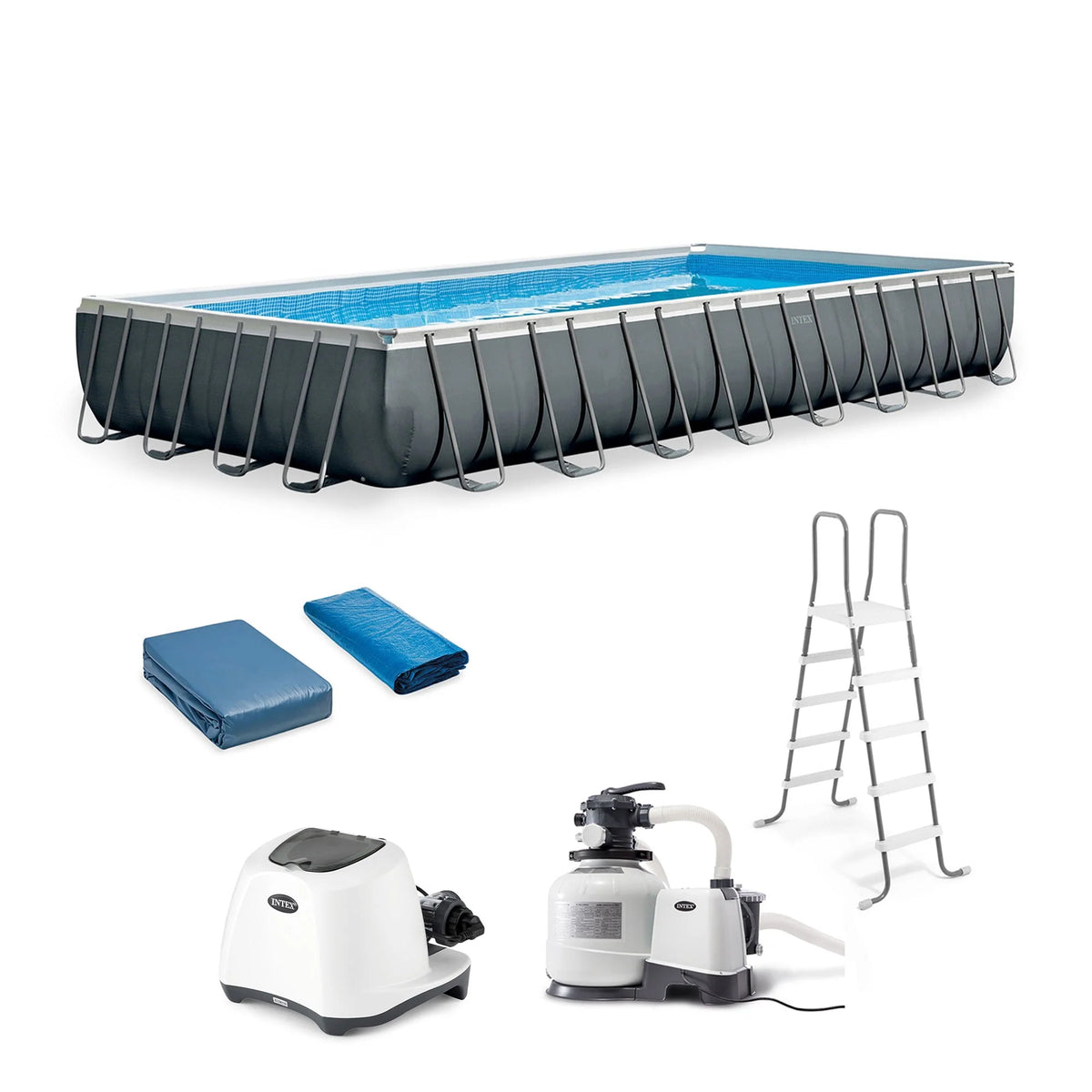 Rectangular Frame Pool with Saltwater System W7565