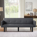 Blue Faux Suede Futon Sofa Bed Q78425