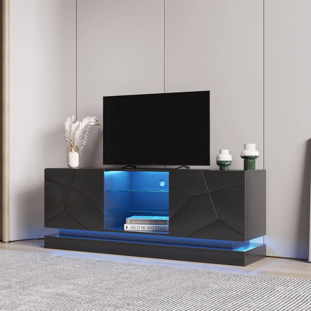 Black TV Stand with Storage Drawers N853