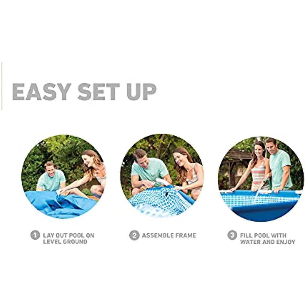 12 Ft x 30 Inches Metal Frame Above Ground Swimming Pool with Filter & Cover V598