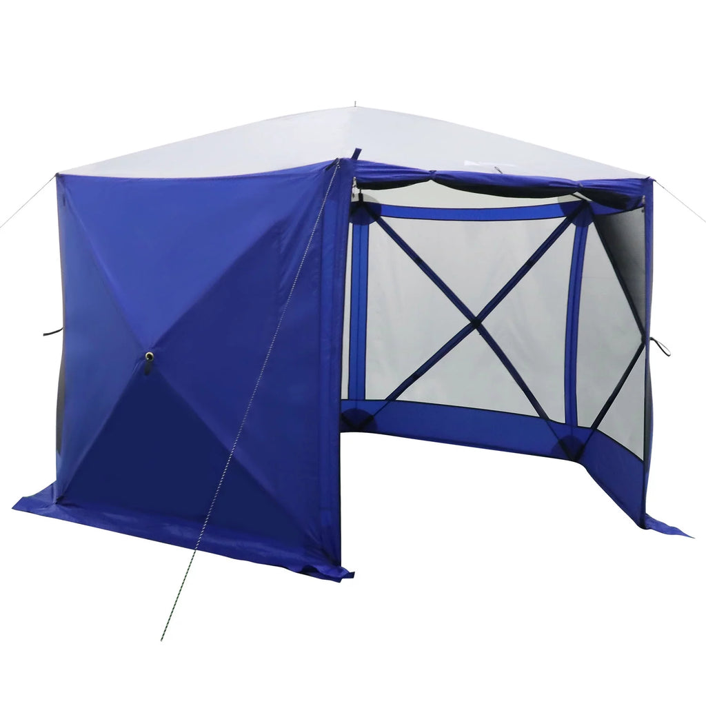 6 Hub Outdoor Camping Screen House, 1 Room, Blue Y587
