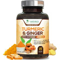 1950mg Turmeric Curcumin Supplement with Ginger and Black Pepper, 120 Capsules S98627