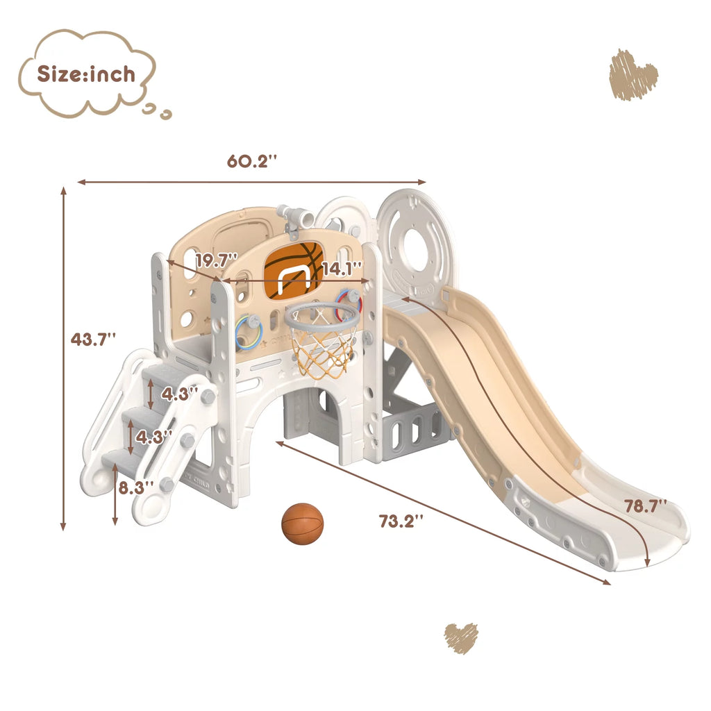 7-in-1 Kids Slide with Climber Play Set H64303