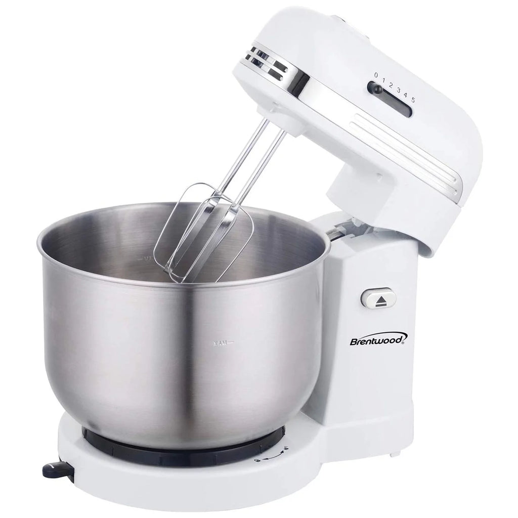 5-Speed Stand Mixer with 3.5 Qt Stainless Steel Bowl, White L172171