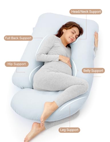 U Shaped Full Body Maternity Pillow with Removable Cover, Grey K913