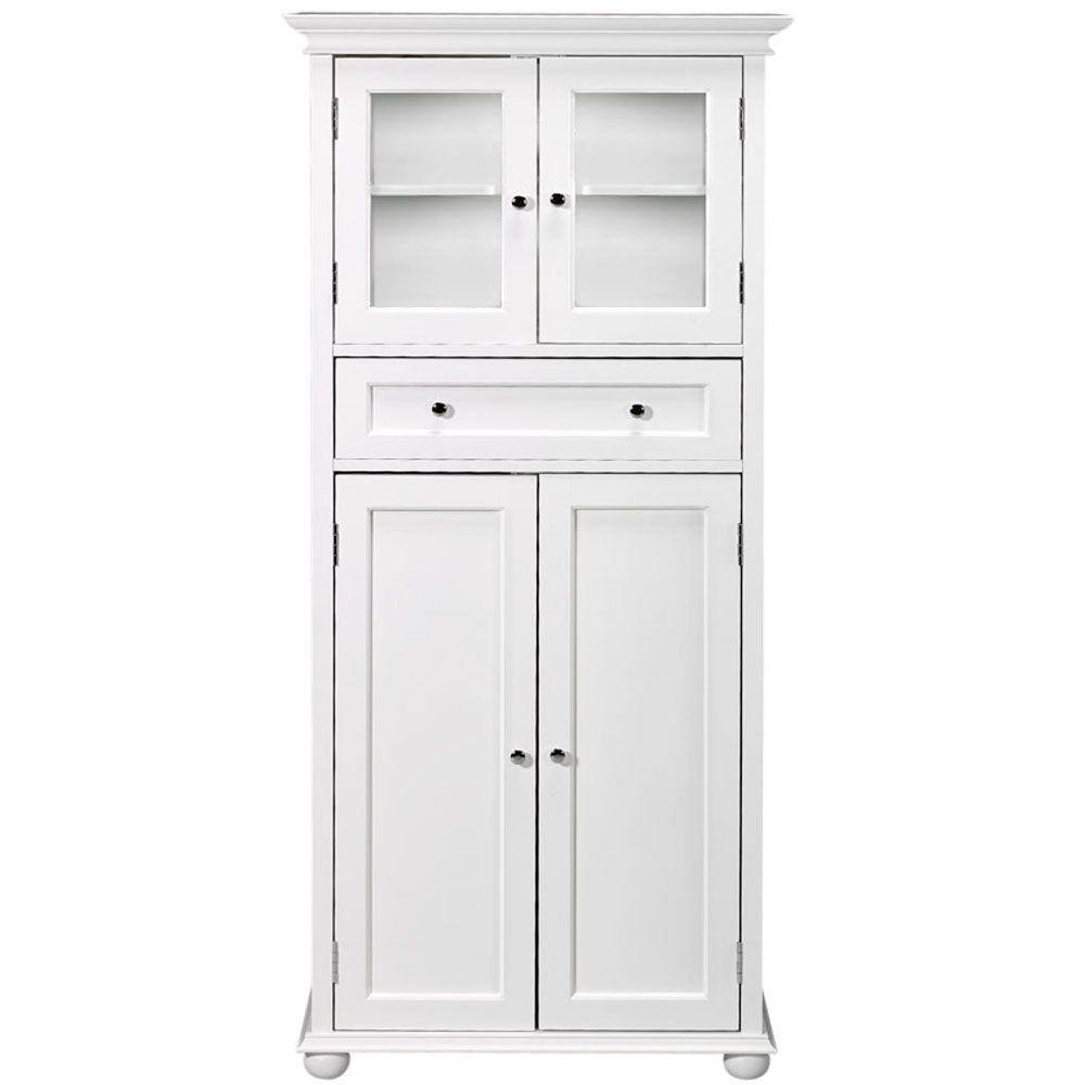 White Bathroom Linen Cabinet I725668
