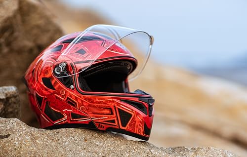 Motorcycle Dual Visor Flip up Modular Full Face Helmet L697000