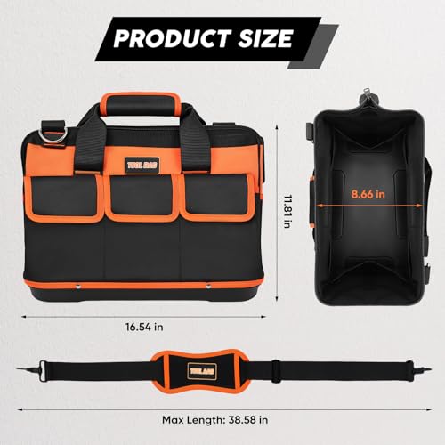 16 Inch Heavy Duty Tool Bag Organizer with Adjustable Strap S432986