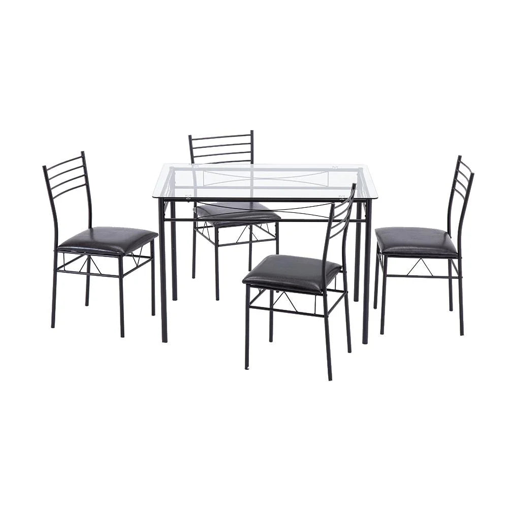 5 PC Glass Top Dining Set with 4 Chairs R737144