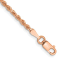 14 Karat Rose Gold 2mm Rope Chain Anklet O138229