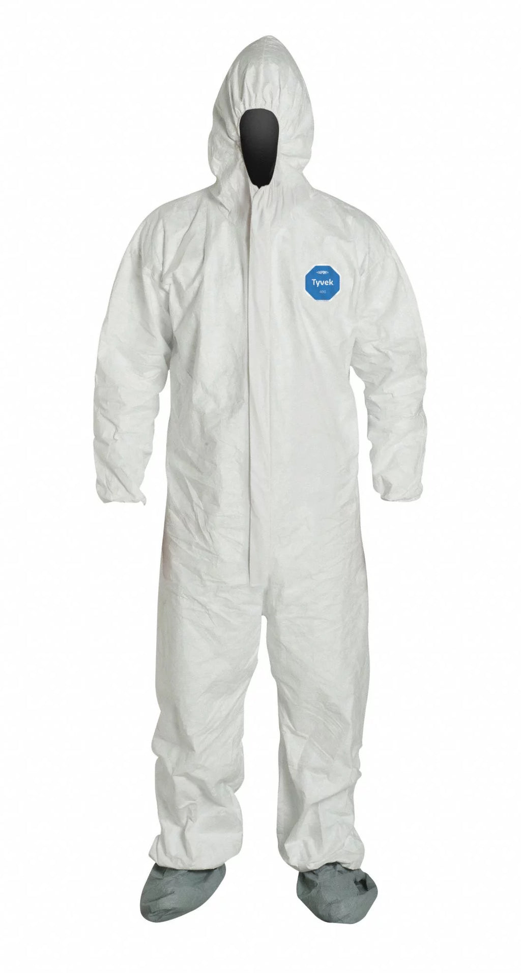 Hooded Coveralls, White, Tyvek 400, PK6 W681741