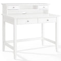 White Writing Desk with Hutch L850