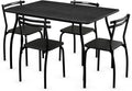 5 Piece Kitchen Dining Table Set with 4 Chairs Black Z77488