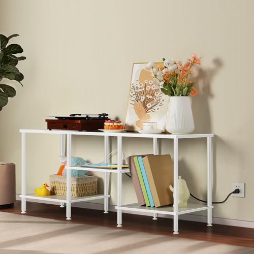 Black 50 inch TV Stand with Power Outlet and Storage O847