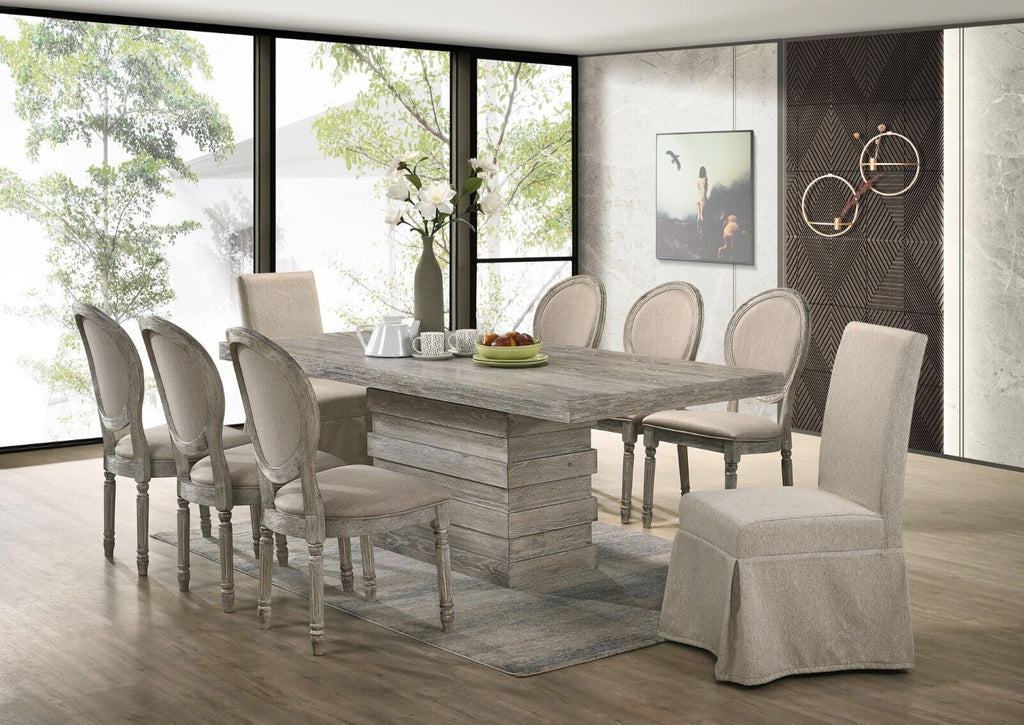 9 Pc Light Oak Dining Set N737
