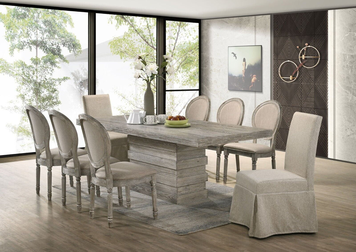 9 Pc Light Oak Dining Set N737