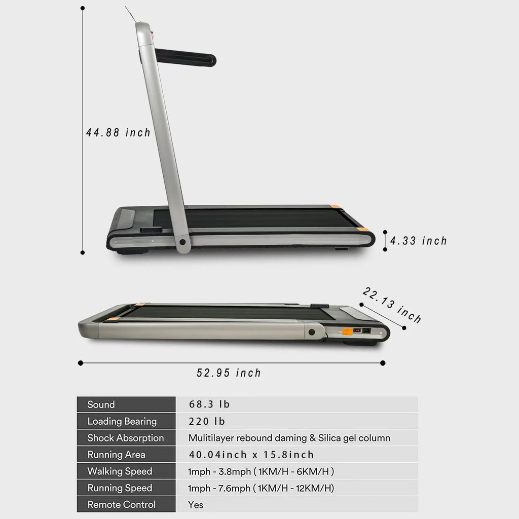 Folding Treadmill with Remote & Screen, 2.5 HP 220 lbs X174