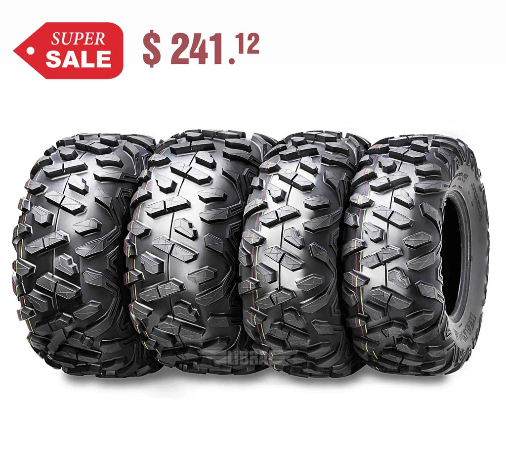 25x8-12 Front & 25x10-12 Rear ATV/UTV Tires Set 4 B991596