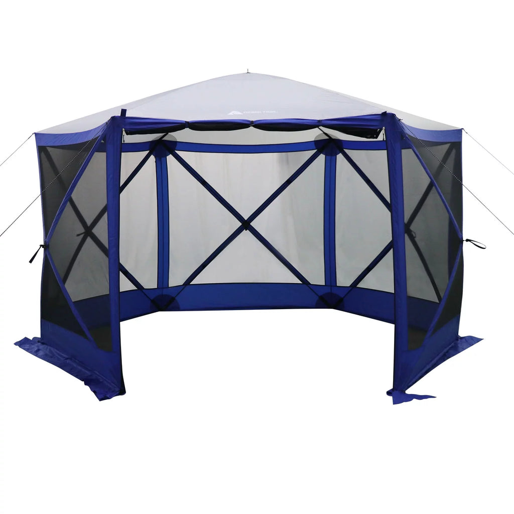 6 Hub Outdoor Camping Screen House, 1 Room, Blue Y587