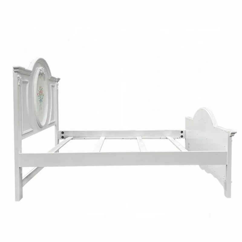 Wooden Full Bed with 2 Drawers in White X431889